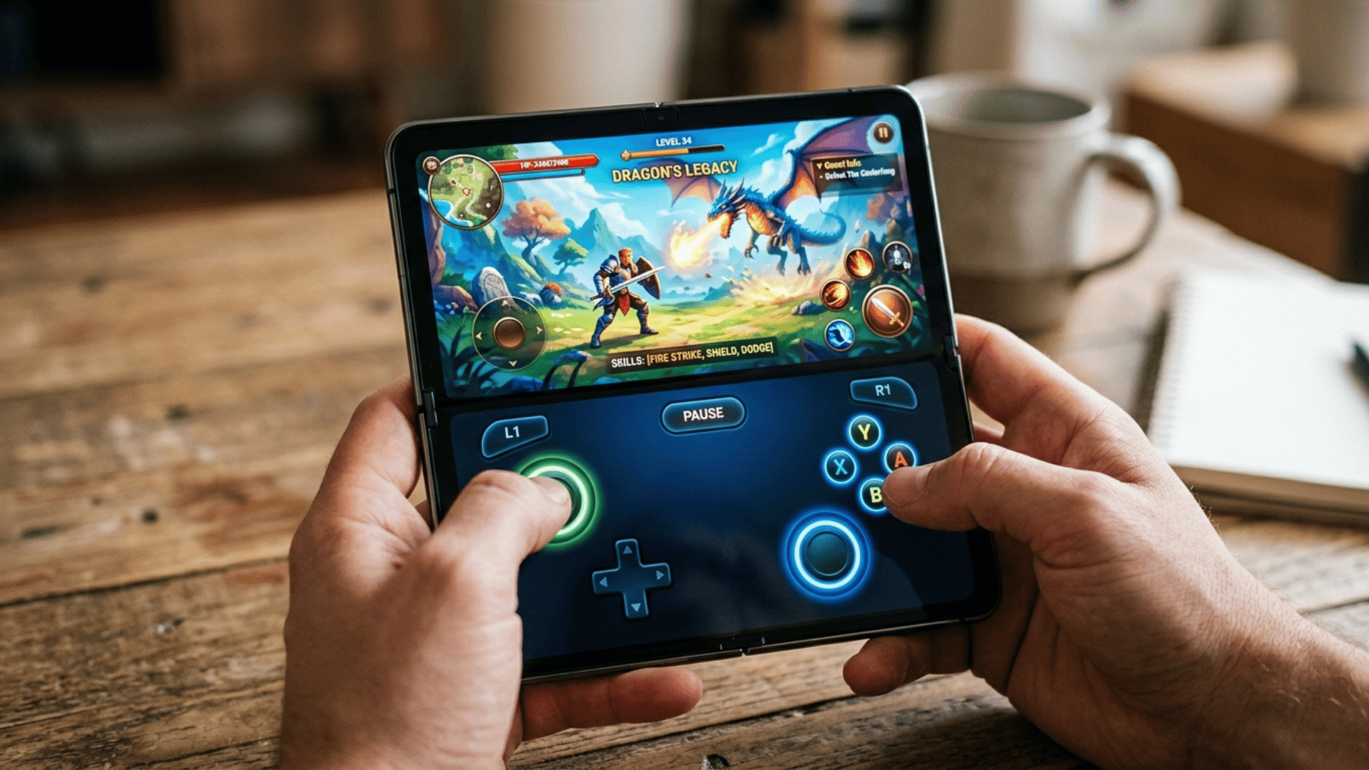 Android 17 foldable gaming mode on a foldable phone