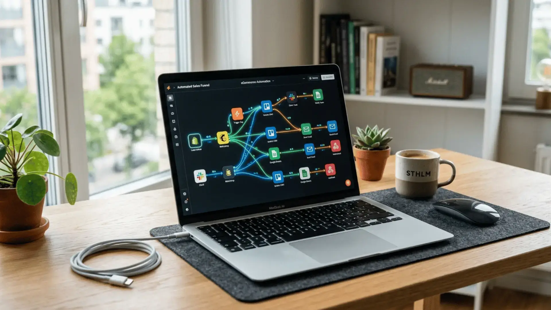Droven io AI automation tools connecting apps in a workflow