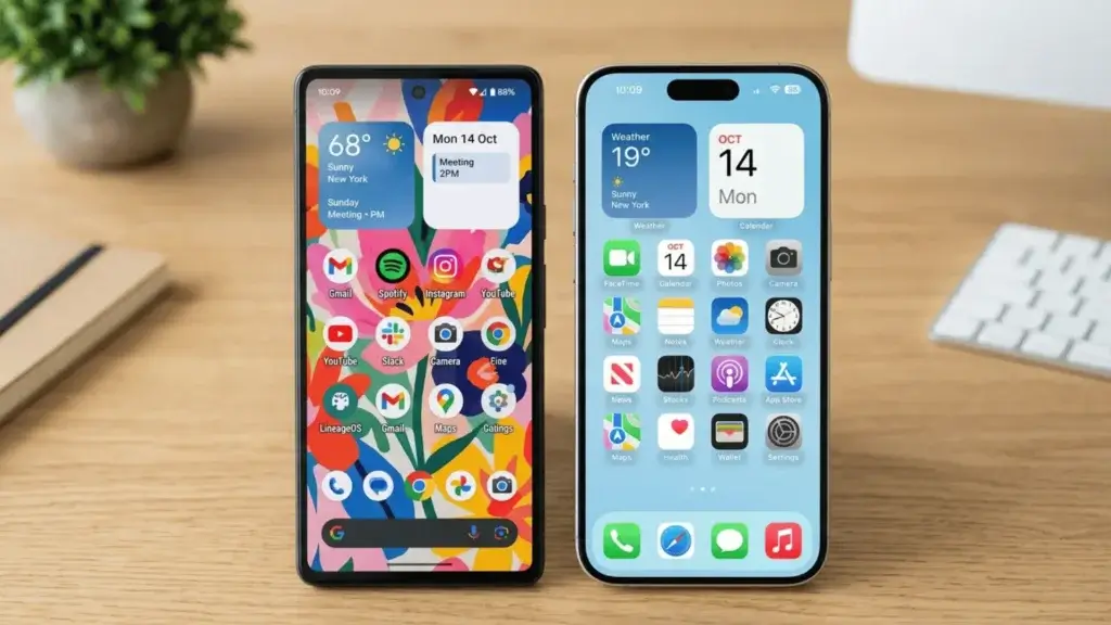 iPhone vs Android home screen customization compared