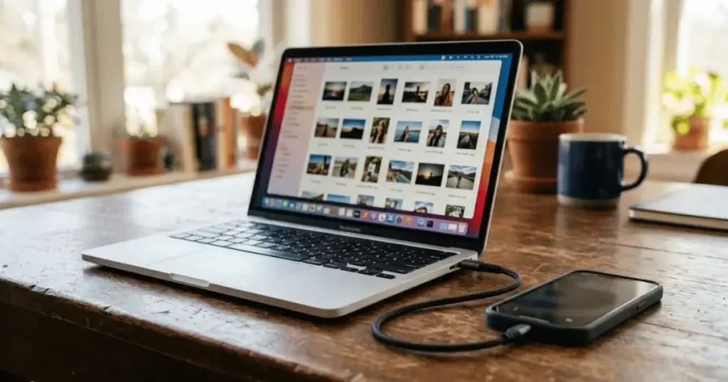 how to transfer Android photos to Mac with the file transfer window open