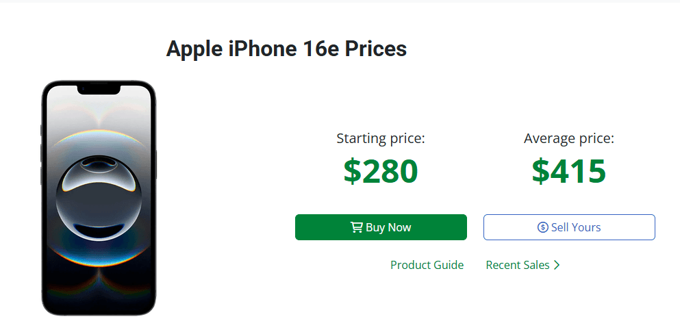 cheapest iPhone 16e refurbished price 2026