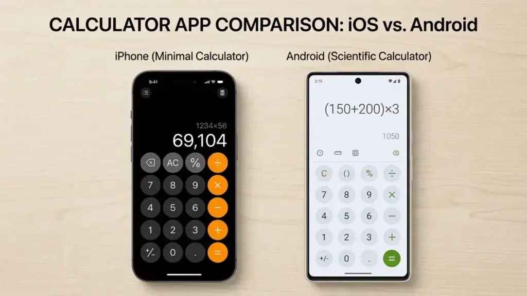 iPhone vs Android calculator and built in apps compared