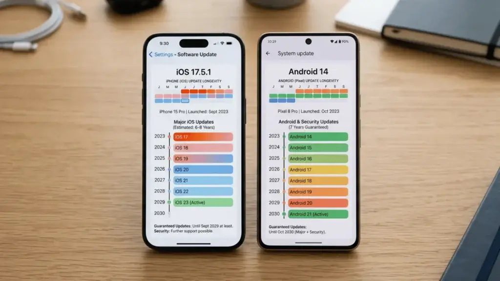 iPhone vs Android software update longevity compared