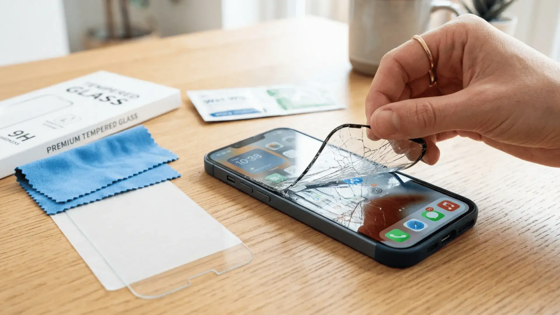 How to fix a broken screen protector on a smartphone