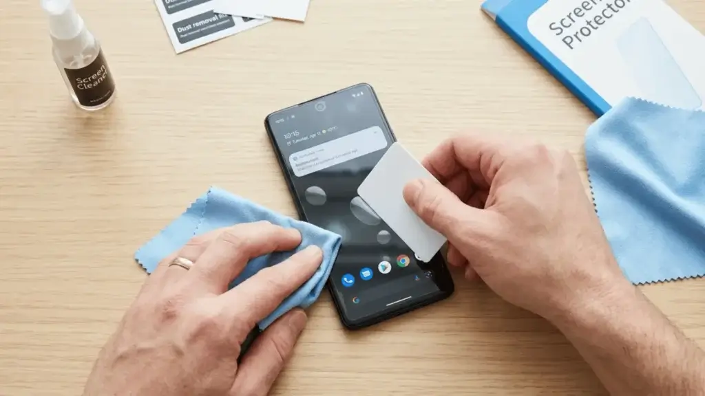 Fixing bubbles when learning how to fix a broken screen protector
