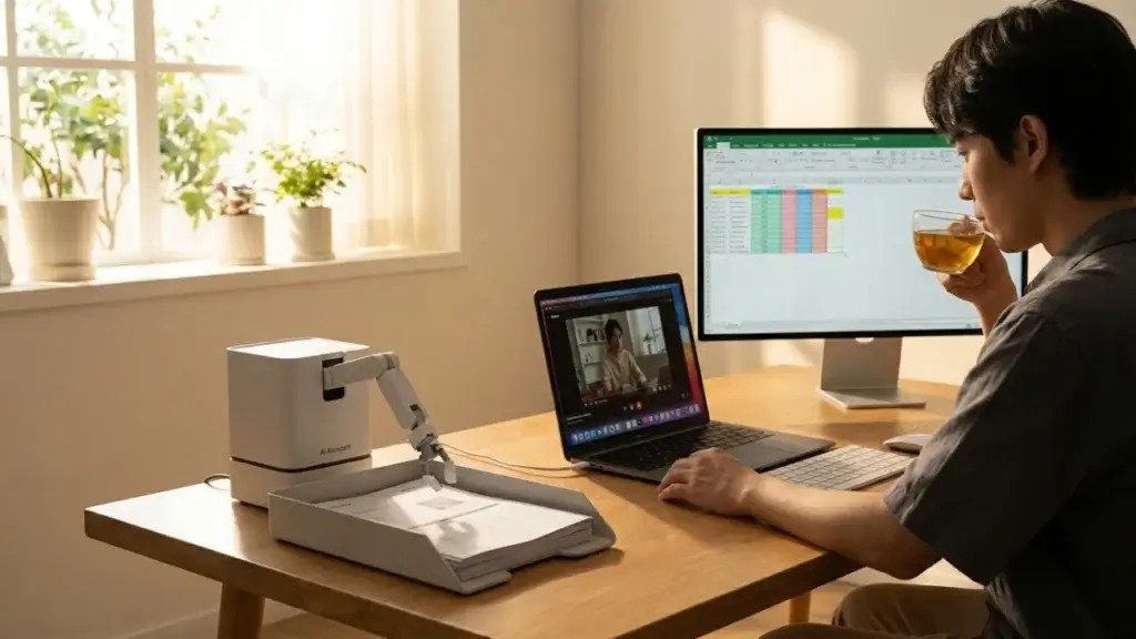 Gemini Spark on Mac building a spreadsheet from local invoices