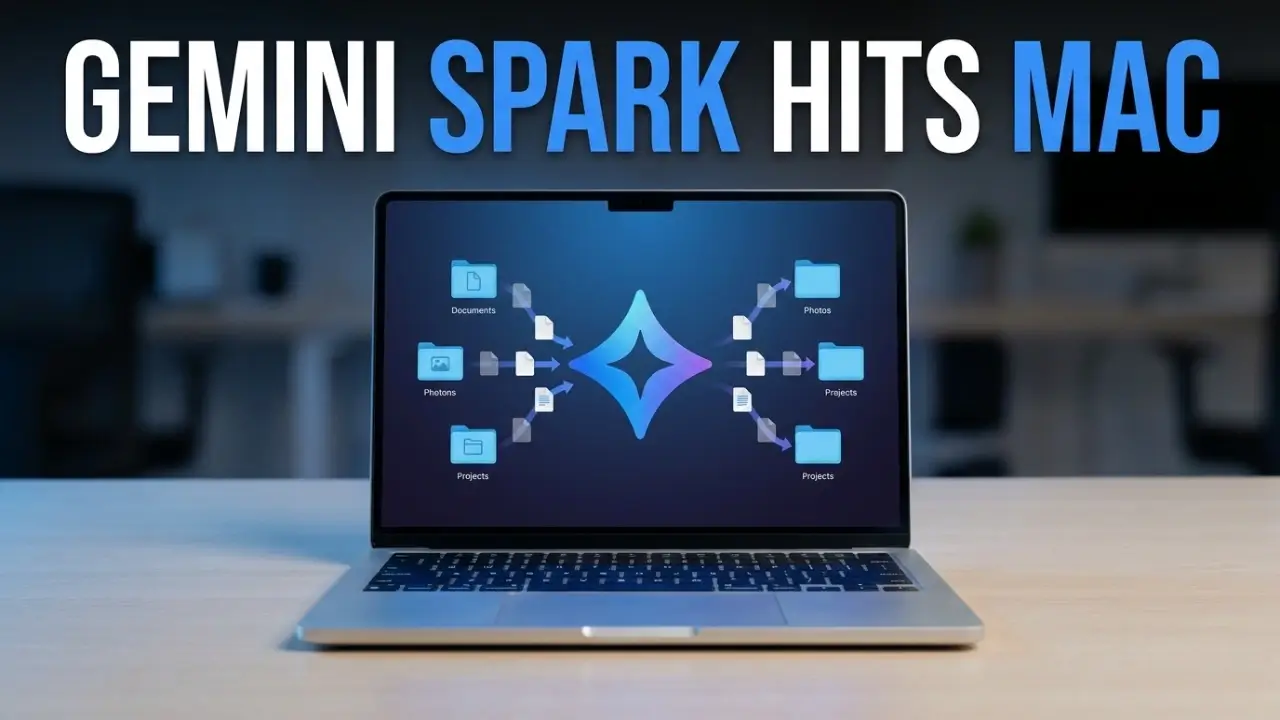 Gemini Spark on Mac organizing local files on a MacBook screen