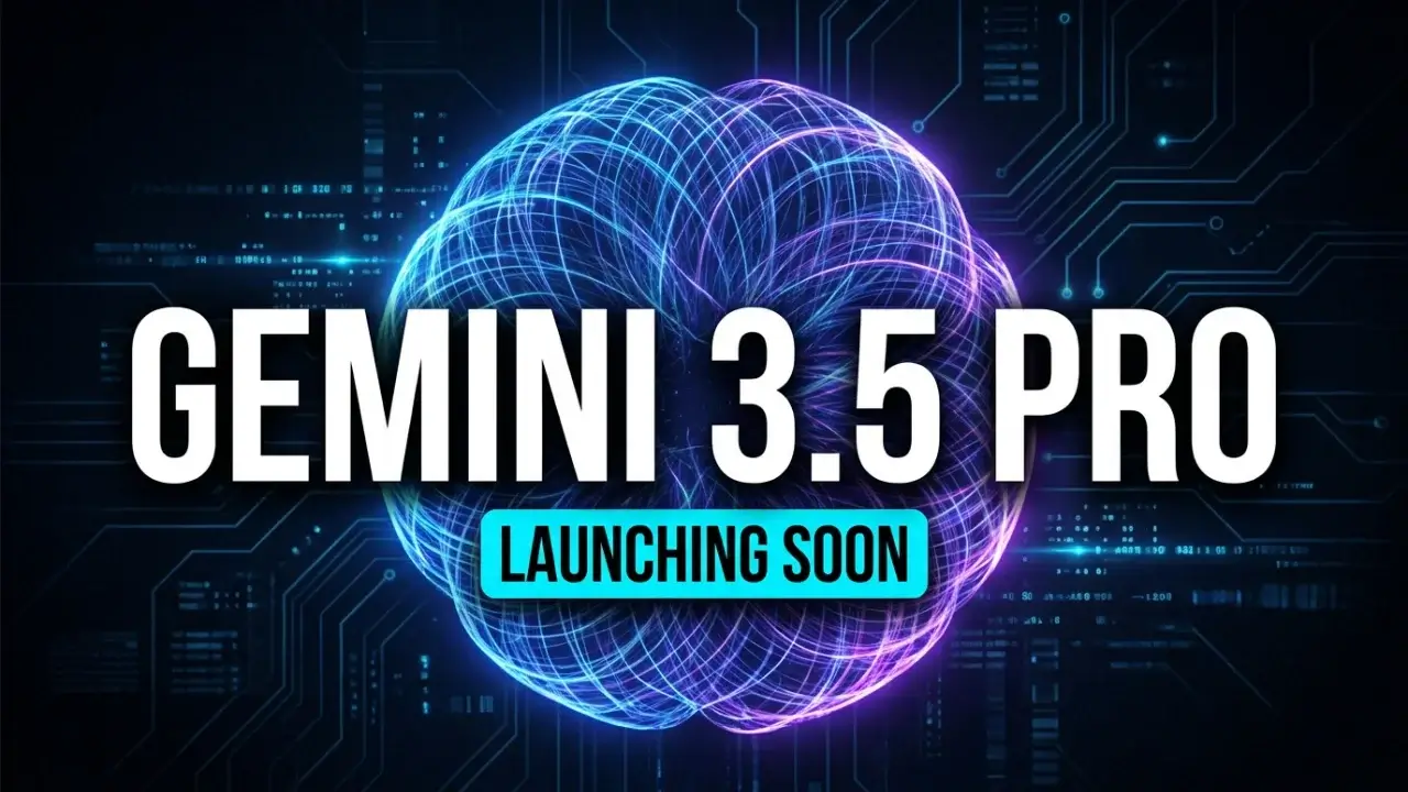 A glowing Gemini AI orb representing the upcoming Gemini 3.5 Pro launch