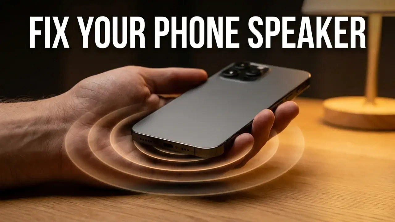 How to fix phone speaker shown by sound waves coming from a smartphone speaker grille