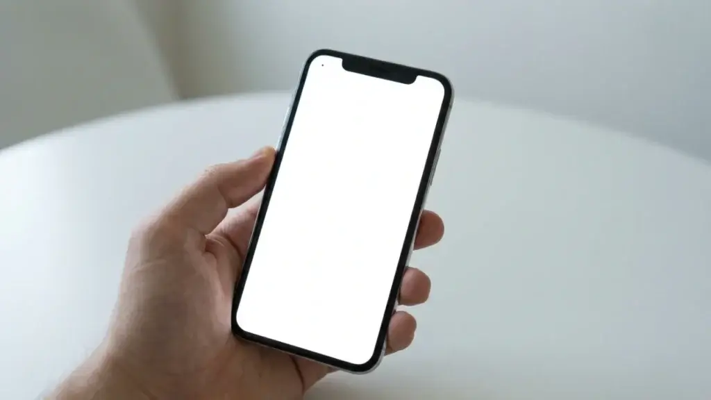 Running a solid white test screen to check for white spots and dead pixels