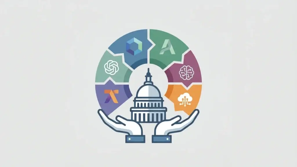 Concept of the US government holding a 5% stake across major AI companies