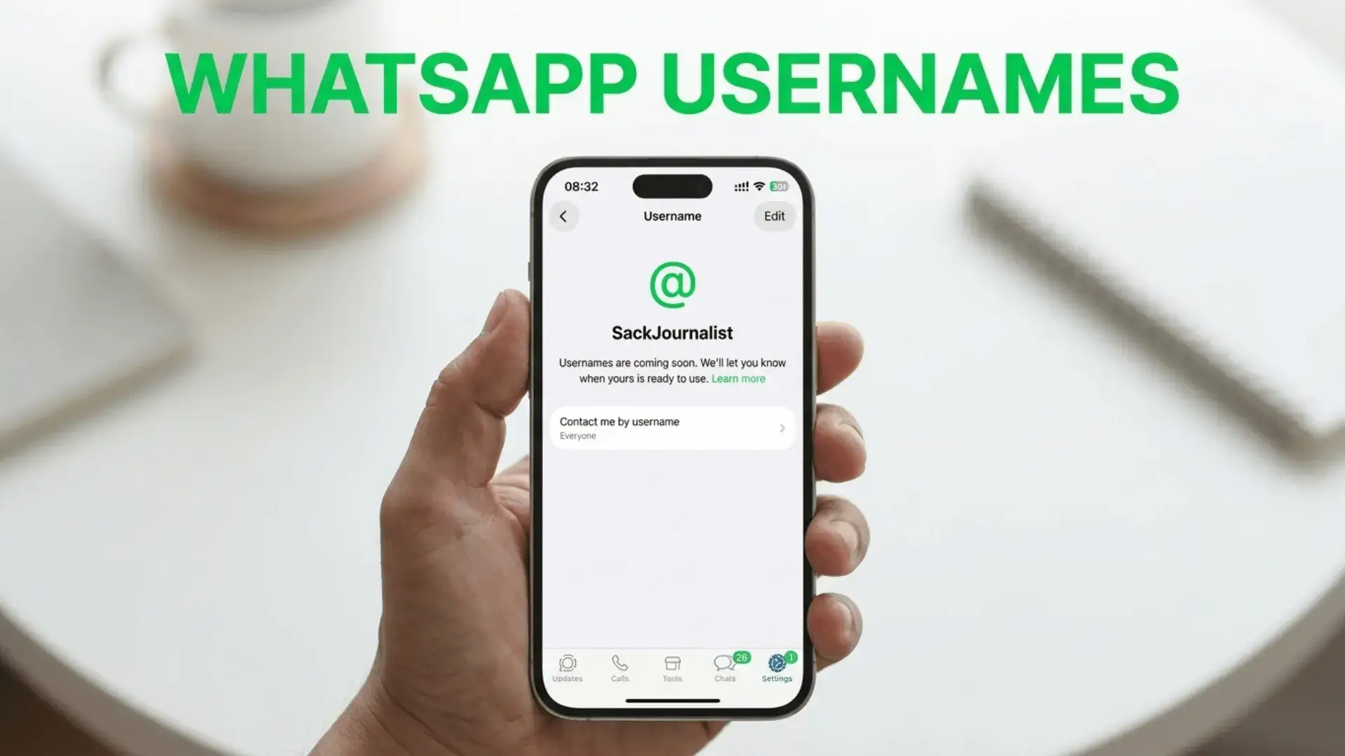 WhatsApp usernames feature shown on a smartphone profile screen